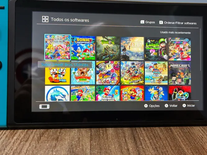 Nintendo Switch v2 desbloqueado + acessórios