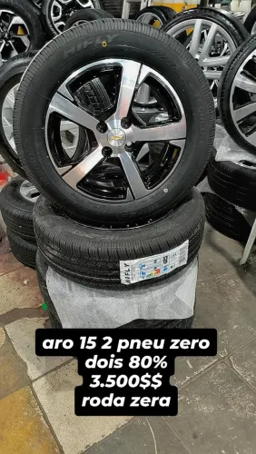 aro 15 4x100 gm onix nova c dois pneus zero dois 80%