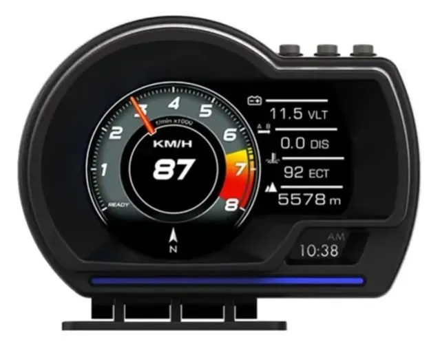 HUD Display Multifuncional Universal OBD2 + GPS (Velocímetro, Temp. Água) - Estado de Novo