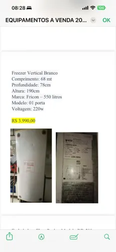 Freezer vertical branco  550 lt otimo 