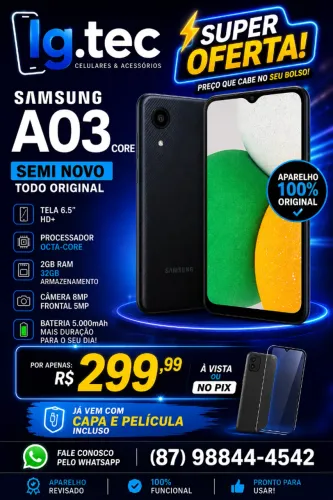 Vendo aparelho a03 core Semi Novo