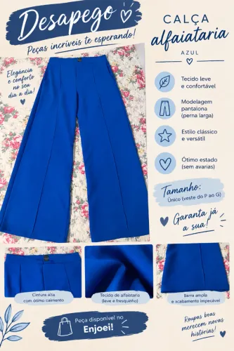 Calça social azul
