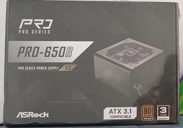 FONTE 650 W ASROCK PRO SERIES-650B V2 80
