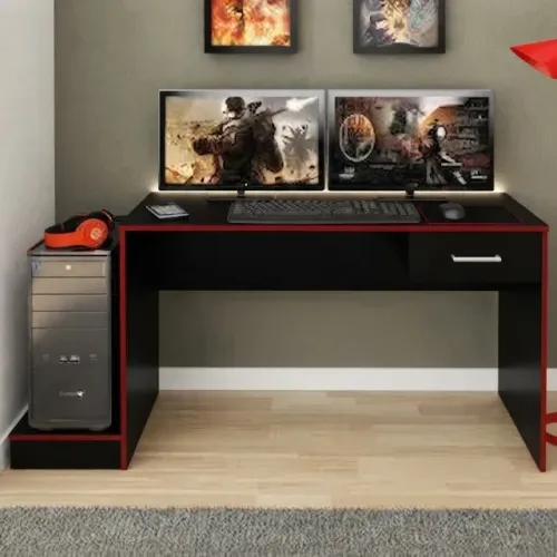 Mesa gamer preto vermelho FRETE GRATIS