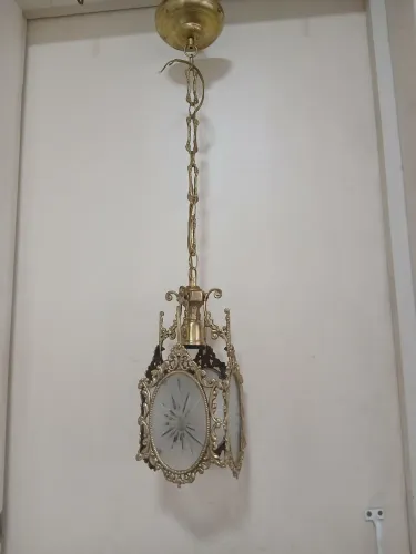 Lustre em bronze e cristal