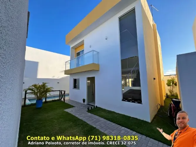 Casa em Arembepe Linha verde, 3 quartos, piscina, quiosque, energia solar, Condomínio