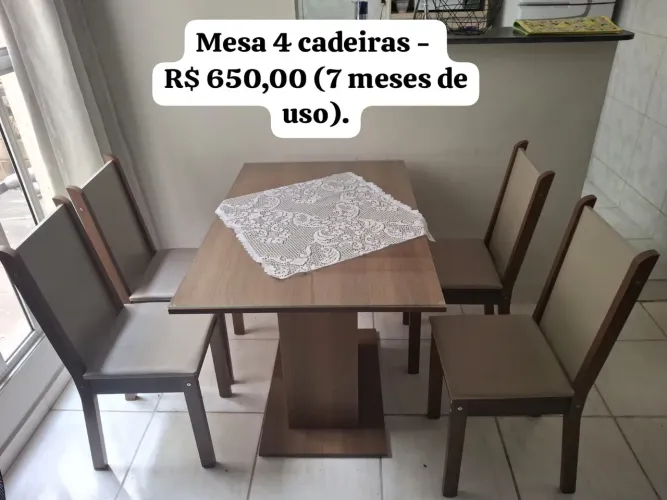 Mesa 4 cadeiras nova