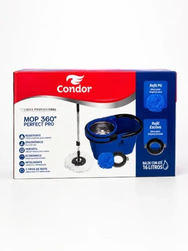 Mop 360° Perfect Pro Condor Balde 16L com Refil Original