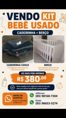 Kit bebê (berço+bebê conforto)