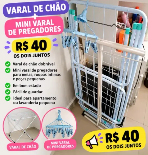 Dois varais de chão + varal de calcinha
