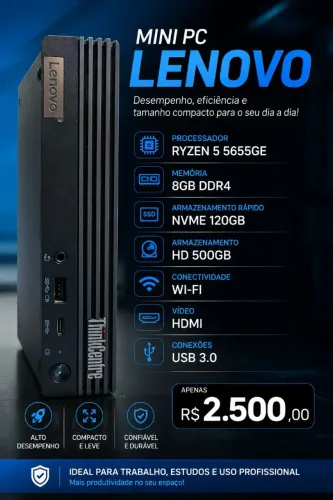 Mini PC Ryzen 5655GE com Video Imtegrado