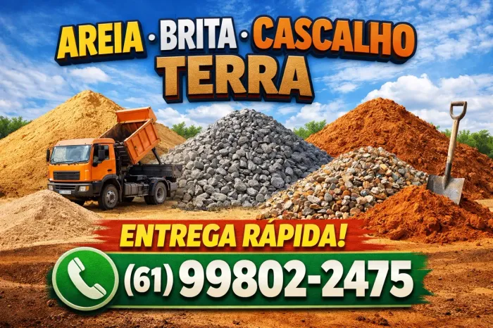VENDA AREIA,BRITA,CASCALHO,TERRA 