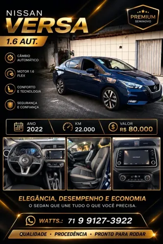 Nissan Versa Exclusive 1.6 16V Flex AUT 2022
