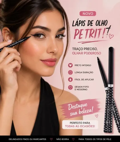 Lápis retrátil preto para olhos 