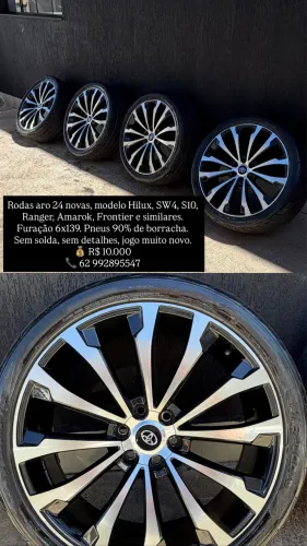 Rodas aro 24 novas, modelo Hiluxe similares. Furação 6x139. 