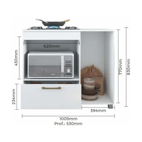 Balcão para Cooktop com bancada dicasabh
