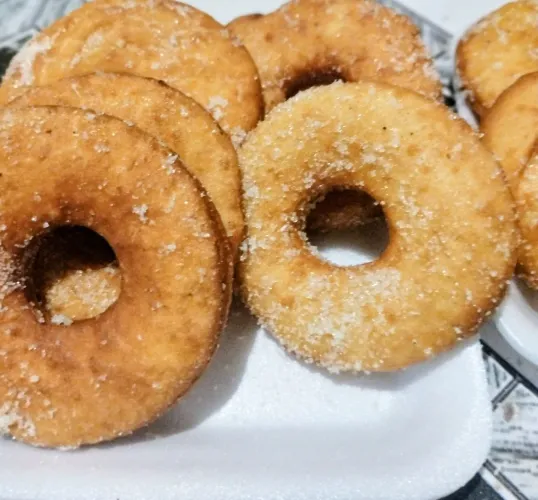 Donuts frito bandeja
