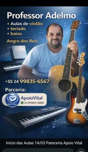 Aulas de violão ?  teclado ? baixo e bateria. (Inciantes)