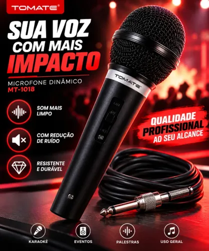 Microfone Musical Karatê Palestra Com Fio Cabo P10 2.5M