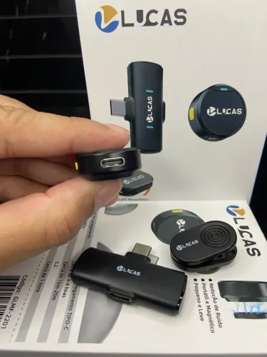 Microfone de lapela sem fio Tipo C - entrega rápida
