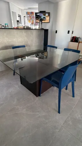 Mesa vidro 6 cadeiras