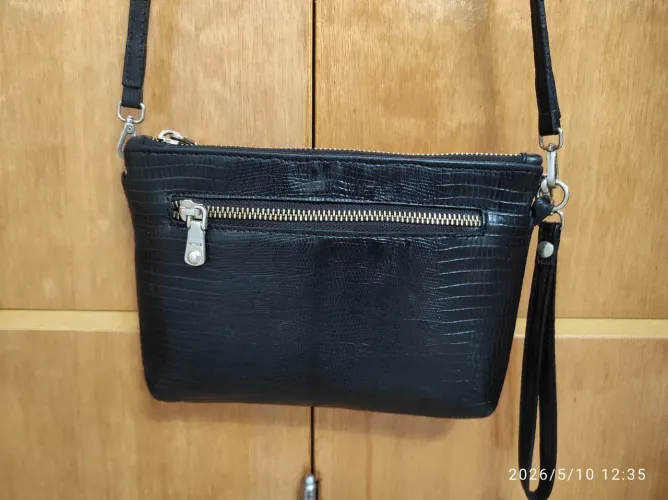 Bolsa Corello original preta tiracolo/mão couro legítimo 