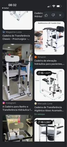 Cadeira de transferência hidráulica.