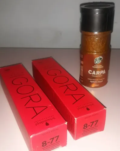 kit 2 tintas igora royal 8-77 e máscara kamaleão carpa