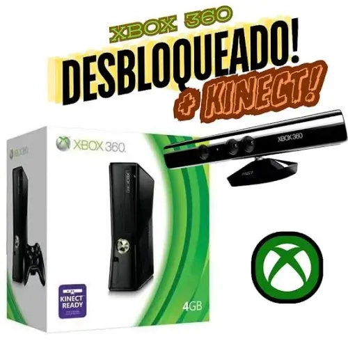 Vídeo Game Xbox 360 Completo Controle + Kinect + 85 Jogos