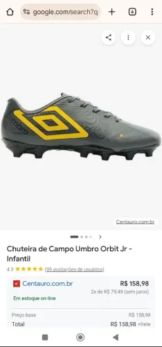 Oportunidade! Chuteira Infantil Umbro Orbit Tam 31 - Usada pouquíssimas vezes, Impecável!