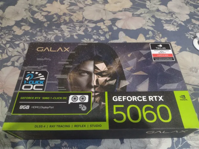 ?Placa de Vídeo Galax GeForce RTX 5060 1-Click OC 8GB GDDR7 - Nova na Caixa!