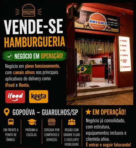 Vende-se Hamburgueria Artesanal Gopoúva Guarulhos