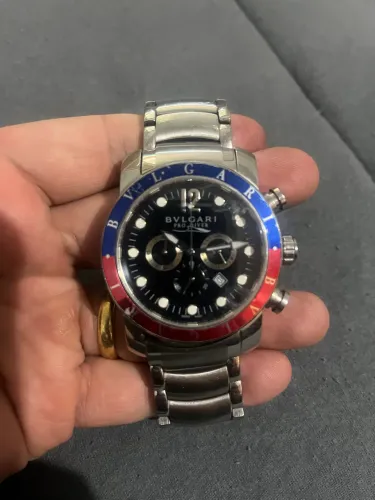 Relógio Estilo Bvlgari Pro Diver Cronógrafo - Aço - Excelente Presença