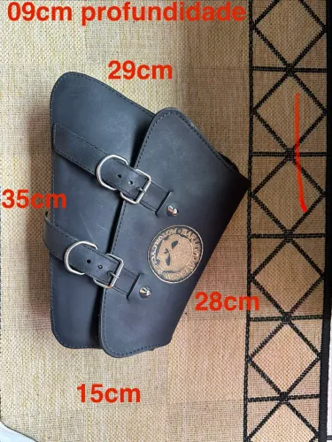 Bolsa lateral Harley Davidson em couro para balança 