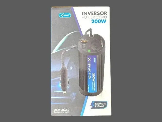 Inversor de Voltagem Knup 200W - 12V para 110V com USB QC3.0