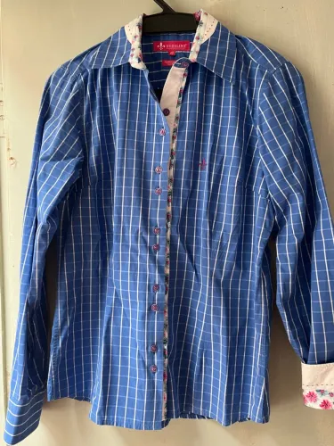 Camisa Dudalina xadrez azul