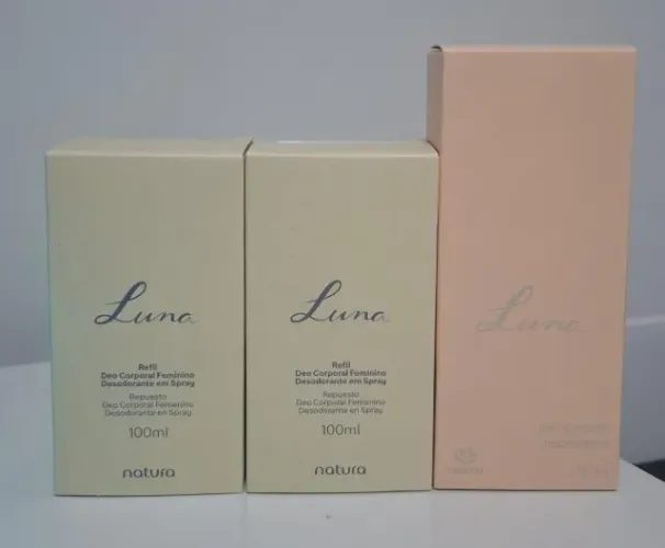 Combo Deo Corporal Natura Luna | Spray + 2 Refis | Luna e Luna Coragem | Original