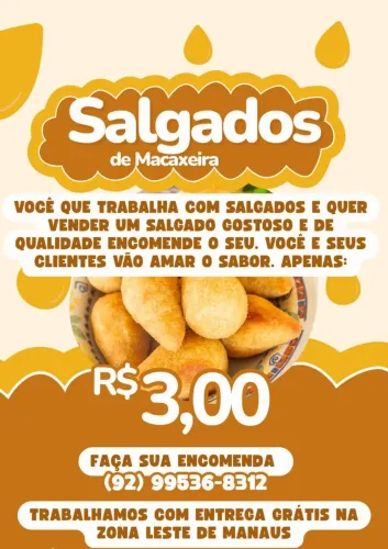 Salgados de Macaxeira para Revenda