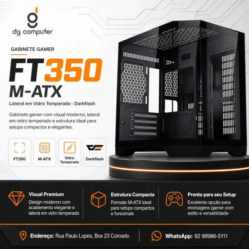Gabinete Gamer Aquário FT350