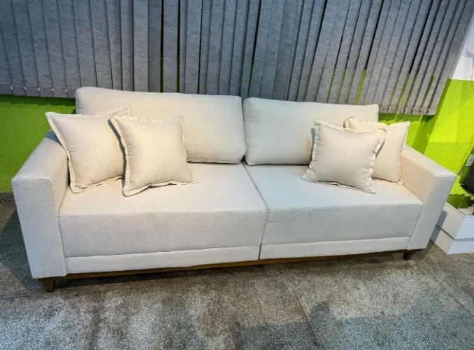 Sofá Living Denver 2,30m Linho - Fácil Atacadista - ENTREGA EM 24H