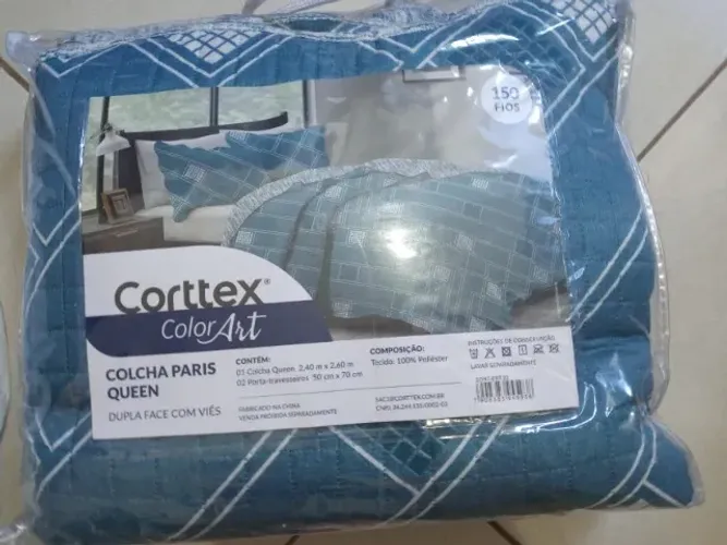 Kit colcha Paris Queen linha Corttex Color Art