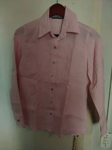 Camisa de linho rosa 
