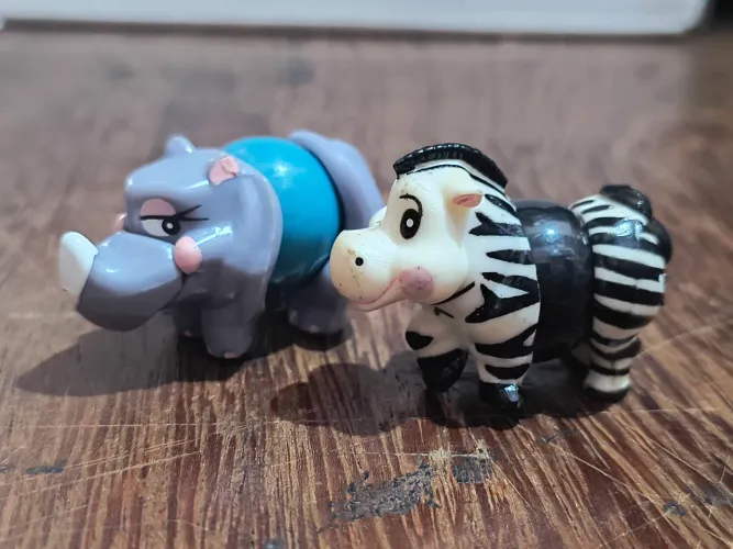 Animais bola zebra e hipopótamo Kinder ovo anos 90 lote 