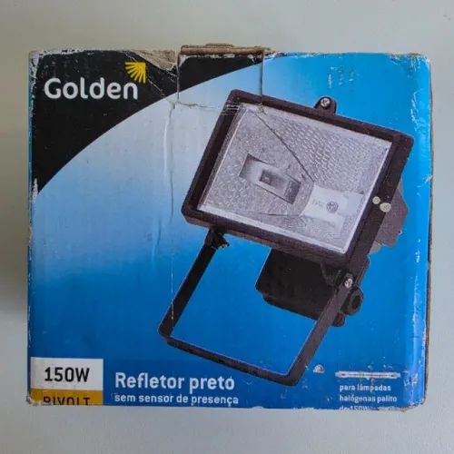 Refletor Preto Golden - Sem Sensor Presença - 150W - Bivolt