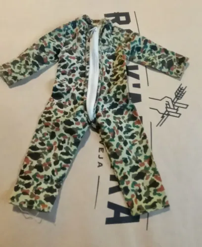 Falcon Macacão Roupa camuflada zíper OK antigo anos 70 original