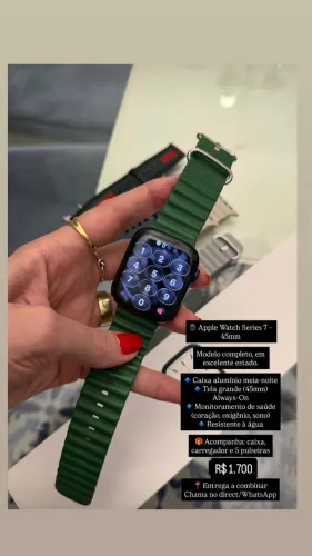 Apple Watch 7 45 mm - preto - R$ 1.600