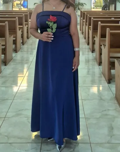 Vestido de festa longo azul