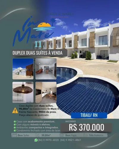 DUPLEX À VENDA NO IN MARÉ II - TIBAU/ RN