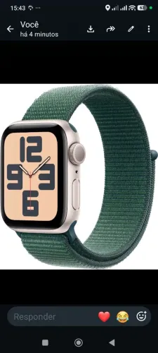 Apple watch 2 40mm starlight com pulseira verde esportiva