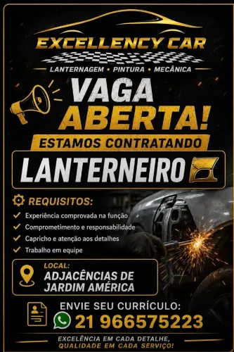 Vaga Urgente Lanterneiro 